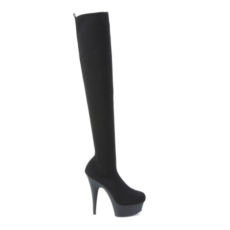 Pleaser DELIGHT-3002-1 DEL3002-1/BFA/M Stivali Sopra il Ginocchio  Tacco Altissimo 15 Plateau 4.5 Nero DEL3002-1/BFA/M