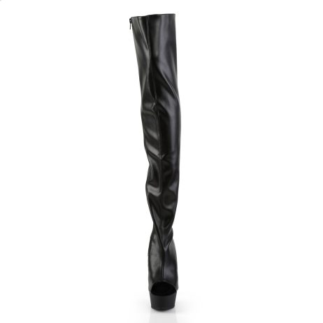 Pleaser DELIGHT-3017 DEL3017/B/PU Stivali Donna  Tacco Altissimo 15 Plateau 4.5 Nero DEL3017/B/PU