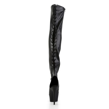 Pleaser DELIGHT-3017 DEL3017/B/PU Stivali Donna  Tacco Altissimo 15 Plateau 4.5 Nero DEL3017/B/PU