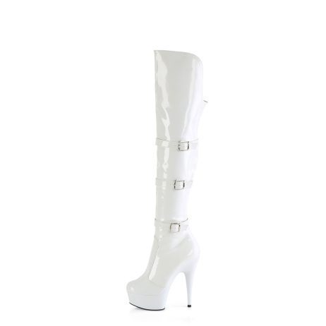 Pleaser DELIGHT-3018 DEL3018/W/M Stivali Donna  Tacco Altissimo 15 Plateau 4.5 Bianco DEL3018/W/M