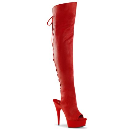 Pleaser DELIGHT-3019 DEL3019/RPU/M Stivali Donna  Tacco Altissimo 15 Plateau 4.5 Rosso DEL3019/RPU/M