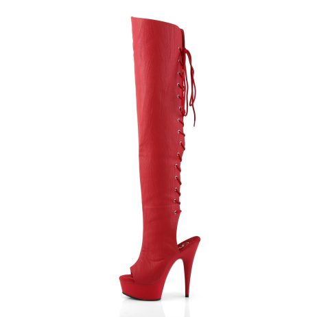 Pleaser DELIGHT-3019 DEL3019/RPU/M Stivali Donna  Tacco Altissimo 15 Plateau 4.5 Rosso DEL3019/RPU/M