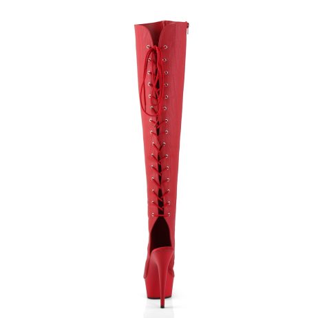 Pleaser DELIGHT-3019 DEL3019/RPU/M Stivali Donna  Tacco Altissimo 15 Plateau 4.5 Rosso DEL3019/RPU/M