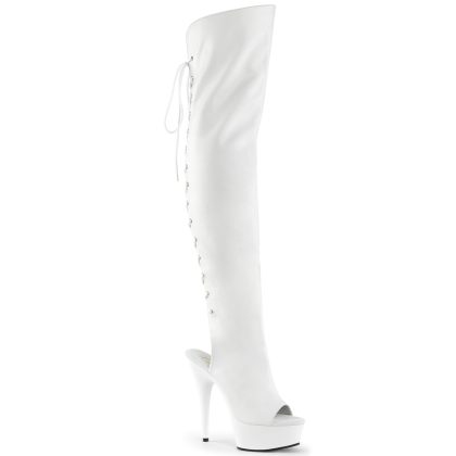 Pleaser DELIGHT-3019 DEL3019/WPU/M Stivali Donna  Tacco Altissimo 15 Plateau 4.5 Bianco DEL3019/WPU/M