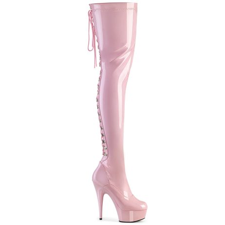 Pleaser DELIGHT-3063 DEL3063/BP/M Stivali Sopra il Ginocchio  Tacco Altissimo 15 Plateau 4.5 Rosa DEL3063/BP/M