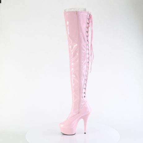 Pleaser DELIGHT-3063 DEL3063/BP/M Stivali Sopra il Ginocchio  Tacco Altissimo 15 Plateau 4.5 Rosa DEL3063/BP/M