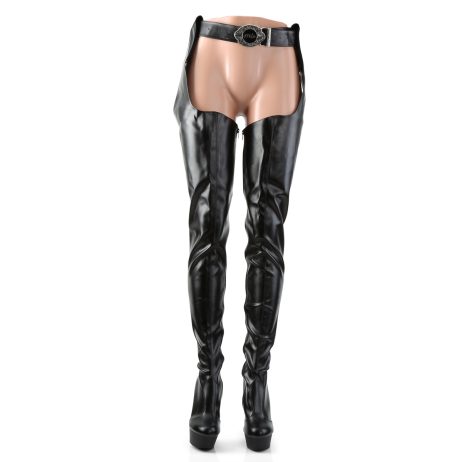 Pleaser DELIGHT-5000 DEL5000/B/PU Stivali Donna  Tacco Altissimo 15 Plateau 4.5 Nero DEL5000/B/PU