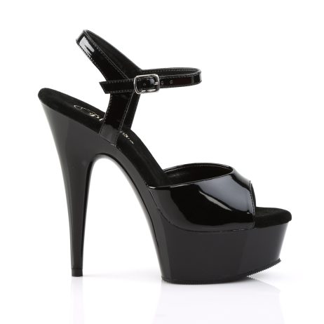 Pleaser DELIGHT-609 DEL609/B/M Sandali con Cinturino  Tacco Altissimo 15 Plateau 4.5 Nero DEL609/B/M