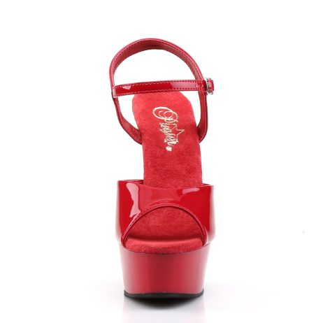 Pleaser DELIGHT-609 DEL609/R/M Sandali con Cinturino  Tacco Altissimo 15 Plateau 4.5 Rosso DEL609/R/M