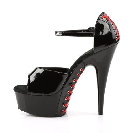 Pleaser DELIGHT-660FH DEL660FH/B/M Sandali Donna  Tacco Altissimo 15 Plateau 4.5 Nero DEL660FH/B/M