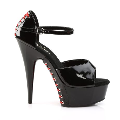 Pleaser DELIGHT-660FH DEL660FH/B/M Sandali Donna  Tacco Altissimo 15 Plateau 4.5 Nero DEL660FH/B/M