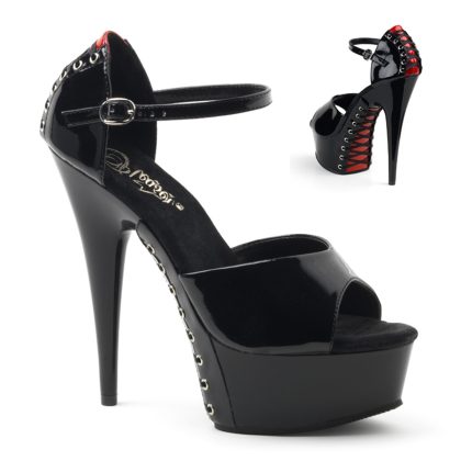 Pleaser DELIGHT-660FH DEL660FH/BR/B Sandali Donna  Tacco Altissimo 15 Plateau 4.5 Nero DEL660FH/BR/B