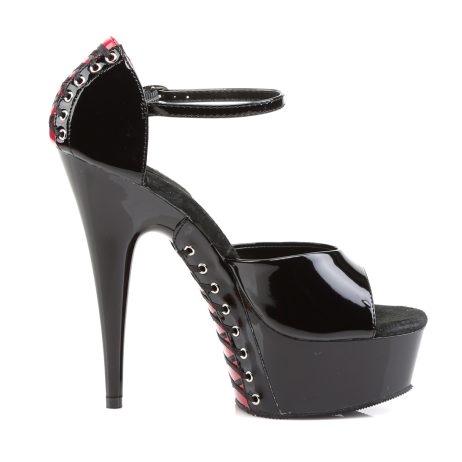 Pleaser DELIGHT-660FH DEL660FH/BR/B Sandali Donna  Tacco Altissimo 15 Plateau 4.5 Nero DEL660FH/BR/B