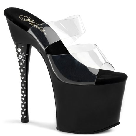 Pleaser DIAMOND-702 DIA702/C/B Sabot Donna  Tacco Altissimo 17 Plateau 8.3 Nero DIA702/C/B