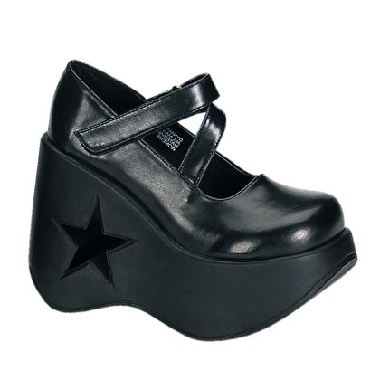 DemoniaCult DYNAMITE-03 DYN03/B/PU Scarpe Donna   Plateau 12.7 Nero DYN03/B/PU