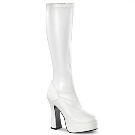 Pleaser ELECTRA-2000Z ELE2000Z/W/PU Stivali Donna  Tacco 12 Plateau 3.8 Bianco ELE2000Z/W/PU