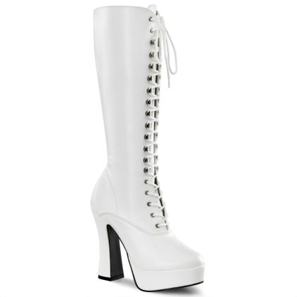 Pleaser ELECTRA-2020 ELE2020/W/PU Stivali Donna  Tacco 12 Plateau 3.8 Bianco ELE2020/W/PU