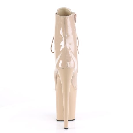 Pleaser FLAMINGO-1020 FLAM1020/ND/M Tronchetti  Tacco Altissimo 20 Plateau 10.0 Beige FLAM1020/ND/M