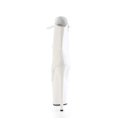 Pleaser FLAMINGO-1020 FLAM1020/WPU/M Tronchetti  Tacco Altissimo 20 Plateau 10.0 Bianco FLAM1020/WPU/M