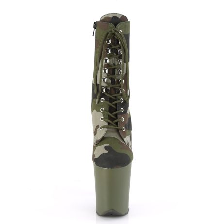 Pleaser FLAMINGO-1020CAMO FLAM1020CAMO/GRN/DOL Tronchetti  Tacco Altissimo 20 Plateau 10.0 Verde FLAM1020CAMO/GRN/DOL