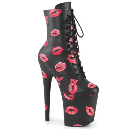 Pleaser FLAMINGO-1020KISSES FLAM1020KISS/BPU/M Tronchetti  Tacco Altissimo 20 Plateau 10.0 Nero FLAM1020KISS/BPU/M