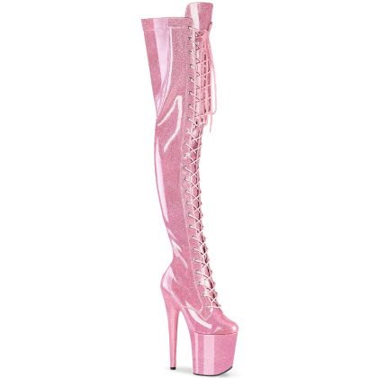 Pleaser FLAMINGO-3020GP FLAM3020GP/BPG/M Stivali Sopra il Ginocchio  Tacco Altissimo 20 Plateau 10.0 Rosa Glitter FLAM3020GP/BPG/M