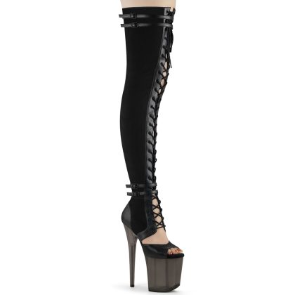 Pleaser FLAMINGO-3027 FLAM3027/BFS-PU/B Scarpe Donna  Tacco Altissimo 20 Plateau 10.0 Nero FLAM3027/BFS-PU/B