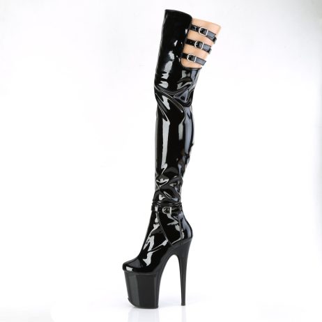 Pleaser FLAMINGO-3055 FLAM3055/B/M Stivali Sopra il Ginocchio  Tacco Altissimo 20 Plateau 10.0  Nero FLAM3055/B/M