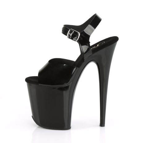 Pleaser FLAMINGO-808N FLAM808N/BTPU/M Sandali con Cinturino  Tacco Altissimo 20 Plateau 10.2 Nero FLAM808N/BTPU/M