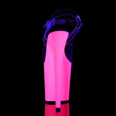 Pleaser FLAMINGO-808UV FLAM808UV/C/NP Sandali con Cinturino  Tacco Altissimo 20 Plateau 10.2 Trasparente FLAM808UV/C/NP