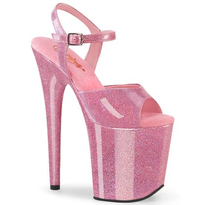 Pleaser FLAMINGO-809GP FLAM809GP/BPG/M Sandali con Cinturino  Tacco Altissimo 20 Plateau 10.0 Rosa Glitter FLAM809GP/BPG/M