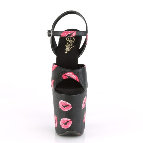 Pleaser FLAMINGO-809KISSES FLAM809KISSES/BPU/M Sandali con Cinturino  Tacco Altissimo 20 Plateau 10.0 Nero FLAM809KISSES/BPU/M