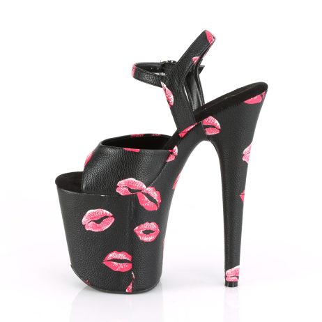 Pleaser FLAMINGO-809KISSES FLAM809KISSES/BPU/M Sandali con Cinturino  Tacco Altissimo 20 Plateau 10.0 Nero FLAM809KISSES/BPU/M