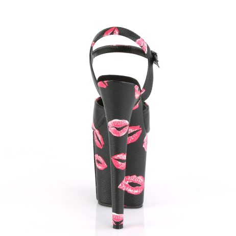 Pleaser FLAMINGO-809KISSES FLAM809KISSES/BPU/M Sandali con Cinturino  Tacco Altissimo 20 Plateau 10.0 Nero FLAM809KISSES/BPU/M