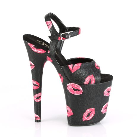 Pleaser FLAMINGO-809KISSES FLAM809KISSES/BPU/M Sandali con Cinturino  Tacco Altissimo 20 Plateau 10.0 Nero FLAM809KISSES/BPU/M