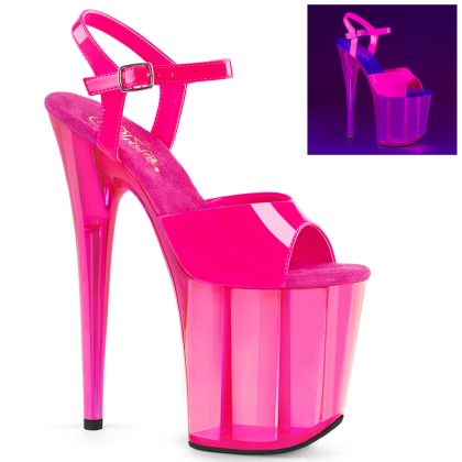 Pleaser FLAMINGO-809UVT FLAM809UVT/NHP/M Sandali con Cinturino  Tacco Altissimo 20 Plateau 10.2  FLAM809UVT/NHP/M