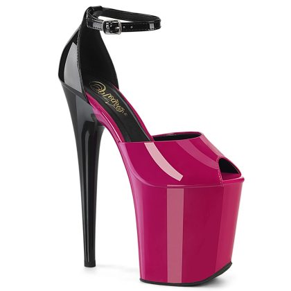 Pleaser FLAMINGO-868 FLAM868/FS-B/M Sandali con Cinturino  Tacco Altissimo 20 Plateau 10.0 Nero FLAM868/FS-B/M