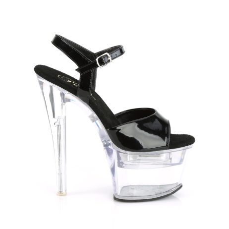 Pleaser FLASHDANCE-709 FDANCE709/B/C Sandali con Cinturino  Tacco Altissimo 17 Plateau 7.0 Nero FDANCE709/B/C