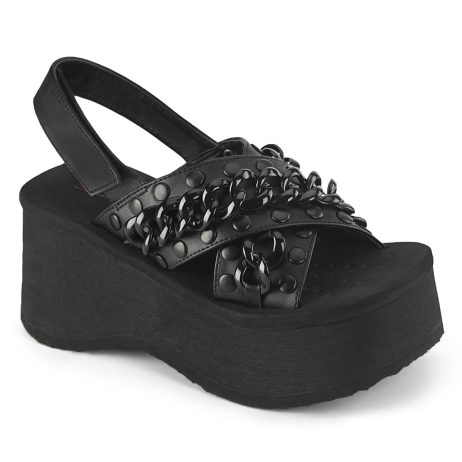 DemoniaCult FUNN-12 FUNN12/BVL Sandali Slingback   Plateau 6.4 Nero FUNN12/BVL