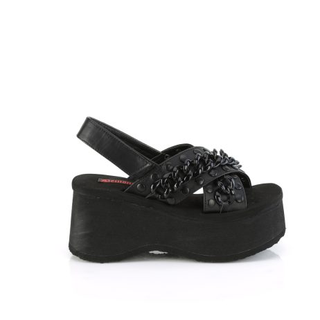 DemoniaCult FUNN-12 FUNN12/BVL Sandali Slingback   Plateau 6.4 Nero FUNN12/BVL