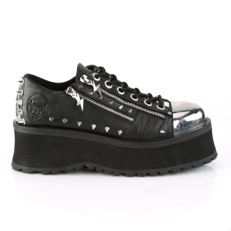 DemoniaCult GRAVEDIGGER-04 GRAD04/BVL Scarpe con Plateau Unisex Uomo Donna   Plateau 7.0 Nero GRAD04/BVL