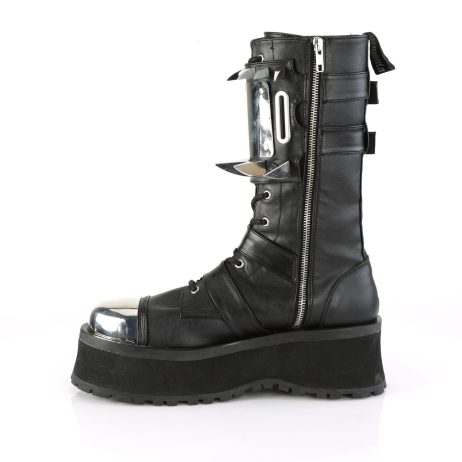 DemoniaCult GRAVEDIGGER-250 GRAD250/BVL Scarpe con Plateau Unisex Uomo Donna   Plateau 7.0 Nero GRAD250/BVL