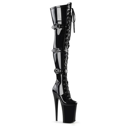 Pleaser INFINITY-3028 INF3028/B/M Stivali Donna  Tacco Altissimo 22 Plateau 13.3 Nero INF3028/B/M