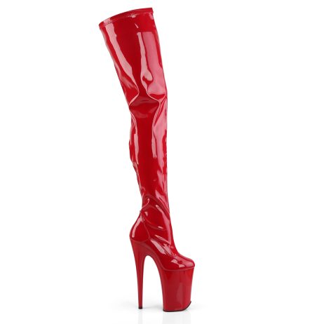 Pleaser INFINITY-4000 INF4000/R/M Stivali Donna  Tacco Altissimo 22 Plateau 13.3 Rosso INF4000/R/M