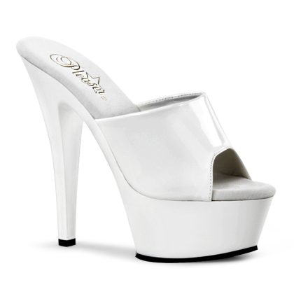 Pleaser KISS-201 KISS201/W/M Sabot Donna  Tacco Altissimo 15 Plateau 4.5 Bianco KISS201/W/M