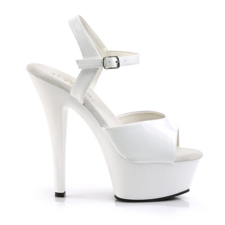 Pleaser KISS-209 KISS209/W/M Sandali Donna  Tacco Altissimo 15 Plateau 4.5 Bianco KISS209/W/M