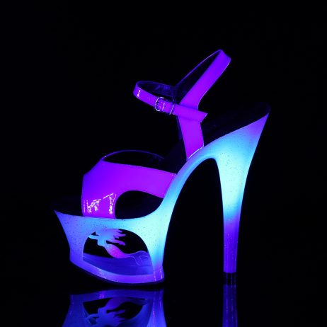 Pleaser MOON-711MER MOON711MER/BLU/M Sandali con Cinturino  Tacco Altissimo 17 Plateau 7.0 Blu MOON711MER/BLU/M