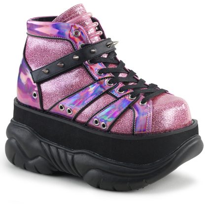 DemoniaCult NEPTUNE-100 NEP100/PNHG Scarpe con Plateau Unisex Uomo Donna   Plateau 7.6  NEP100/PNHG