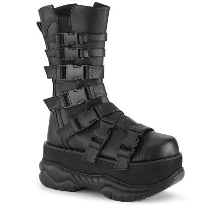 DemoniaCult NEPTUNE-210 NEP210/BVL Scarpe con Plateau Unisex Uomo Donna   Plateau 76.0 Nero NEP210/BVL