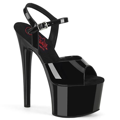 Pleaser PASSION-709 PASN709/B/M Sandali con Cinturino  Tacco Altissimo 17 Plateau 7.0 Nero PASN709/B/M